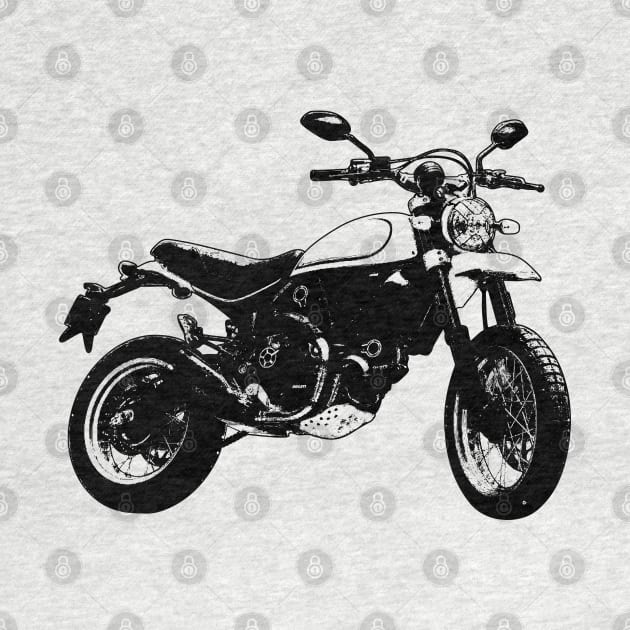 Scrambler Bike Sketch Art by KAM Std